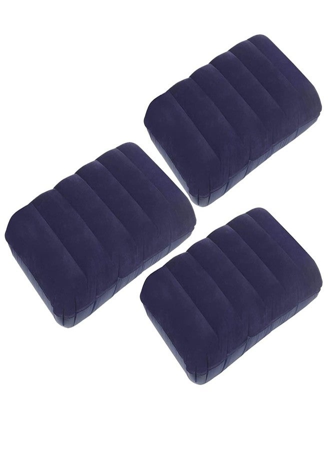 Sage Square Air Inflammable Velvet Navy Blue Travel Pillow, Neck Pillow for Travel, Soft Comfort, Camping, Sleeping Tourist Pillow, Ultralight, Portable, Backpacking Family Tour. (Pack of 3) - Image 1